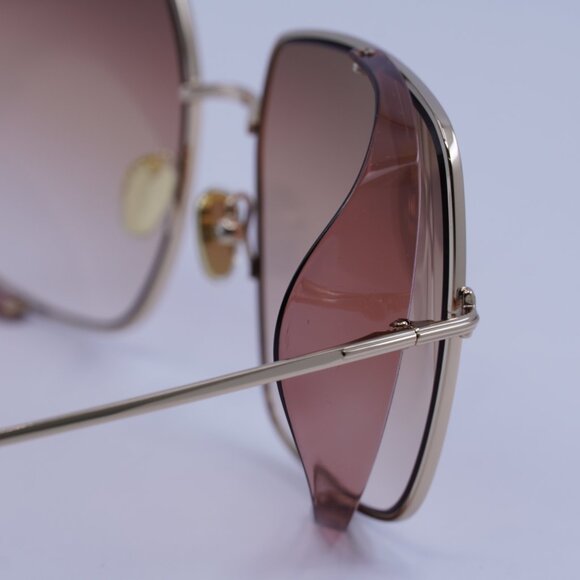 Tom Ford FT0901 28F Toby 02 Sunglasses Gold/Purple Square Frame, Brown Lenses - Picture 6 of 11
